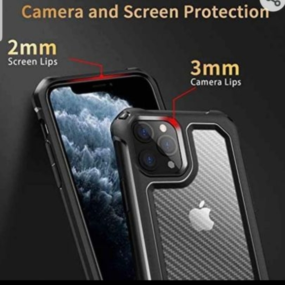 iPhone 12 Pro Max Case with Military Grade Shockproof, Hard Carbon Fiber Back... - Picture 4 of 5